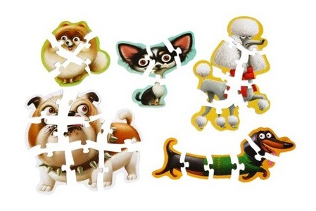 CUBIKA Didaktické puzzle - 5v1 Psi