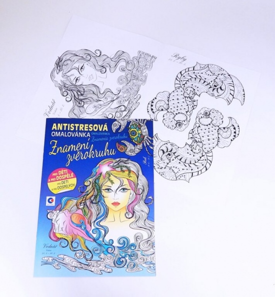 Omalovánky A4 Antistresové - Znamení zvěrokruhu /BO803/