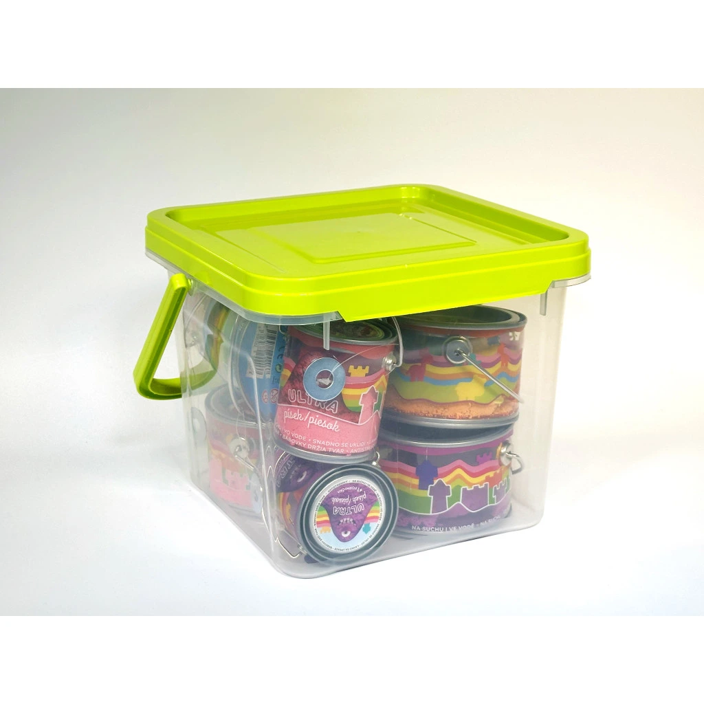 Kinetický barevný písek 1 480 g s formičkami, set v boxu