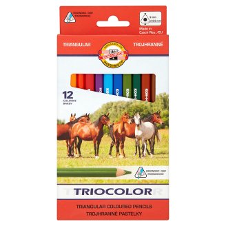 Trojhranné pastelky Triocolor 12 ks Koh-I-Noor 3142 Koně