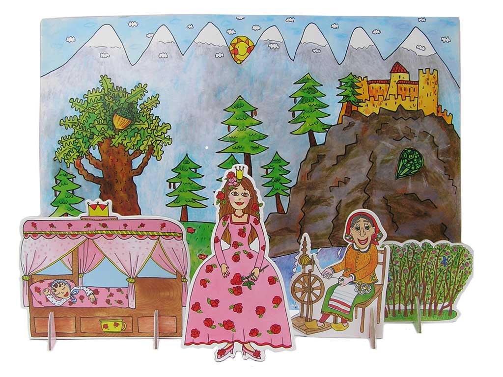 Loutkové divadlo Marionetino - Šípková Růženka - loutky - kulisy - pozadí