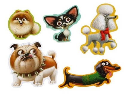 CUBIKA Didaktické puzzle - 5v1 Psi