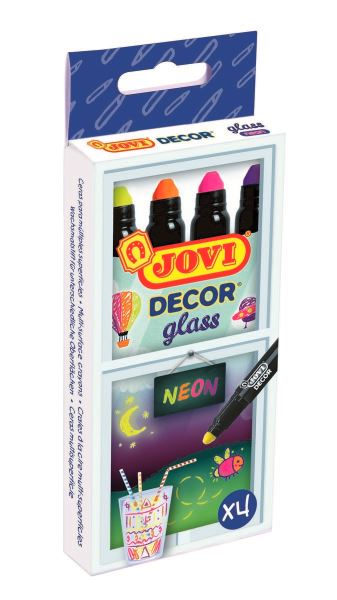 JOVI Jovidecor Voskovky na sklo, porcelán a keramiku - 4 neonové voskovky