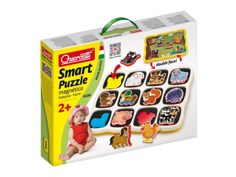 Quercetti Smart Puzzle magnetico Farm - pro děti od 18 měsíců