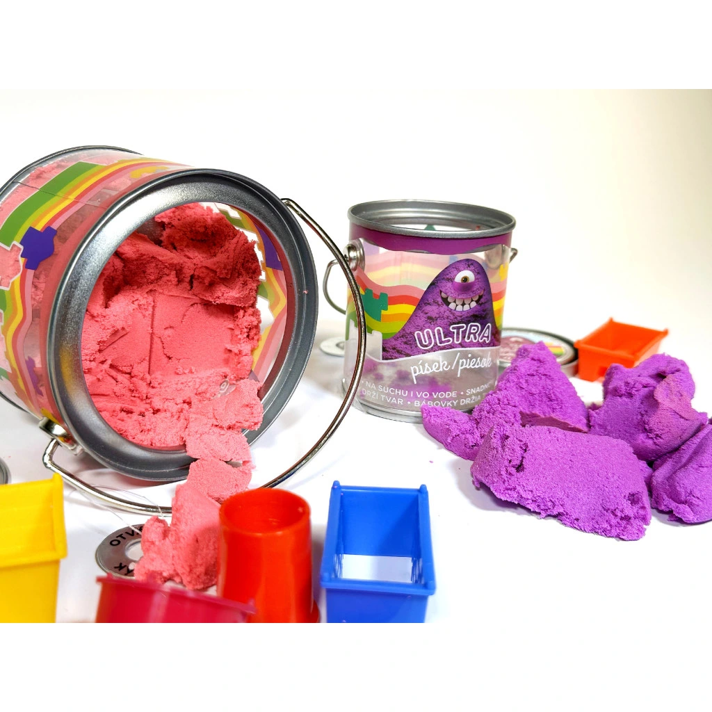 Kinetický barevný písek 1 480 g s formičkami, set v boxu
