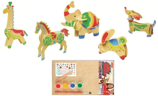 Dřevěná skládačka s obtisky - Žirafa