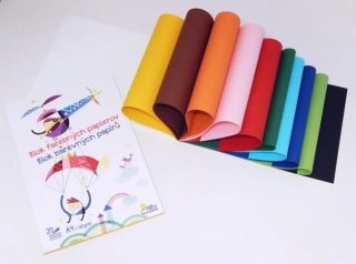 Blok barevných papírů A4 - 20 listů - 10 barev - 130 g/m2