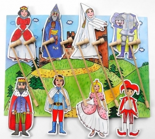 Loutkové divadlo Marionetino - Velká královská sada - Loutky - Kulisy - Pozadí - Vodící tyčky