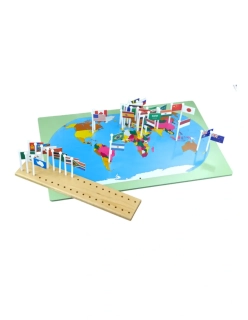 Svět - mapa s vlajkami (na stojánku)