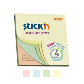Samolepicí bloček, pastelové barvy, 76x76 mm, 100 listů,