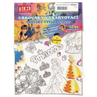 Pexi Vybarvovací ubrousky - Princezny