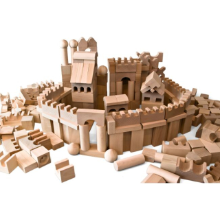 Dřevěné kostky přírodní 220 ks XL