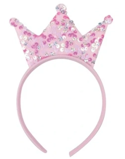 Čelenka do vlasů s flitry růžová, obvod 37 cm