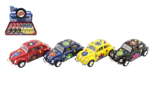 Auto Kinsmart VW Classical Beetle kov/plast 13cm na zpětné natažení