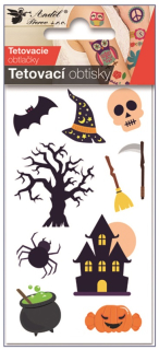 Tetovací obtisky Halloween dům 10,5 x 6 cm