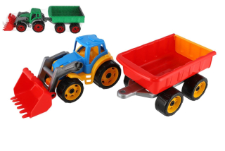 Traktor/nakladač/bagr s vlekem se lžící
