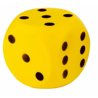 Androni Měkká molitanová házecí kostka žlutá - 16 cm